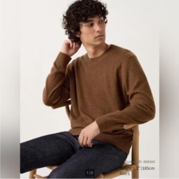 Vintage Basic Concepts Crewneck Sweater Tan Cashmere L - Picture 1 of 10